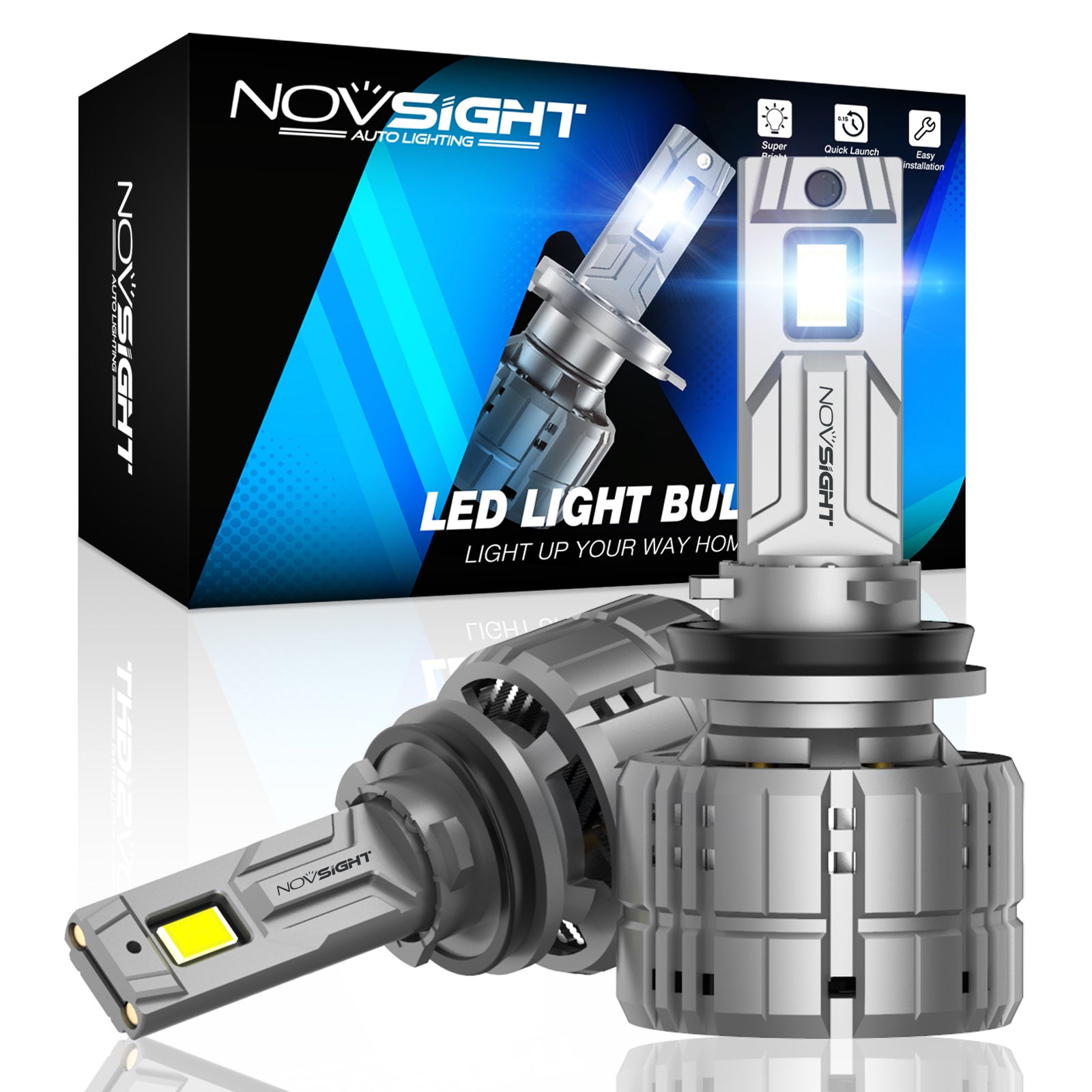  NOVSIGHT Ampoule H4 LED Voiture 16000LM 6500K Blanche
