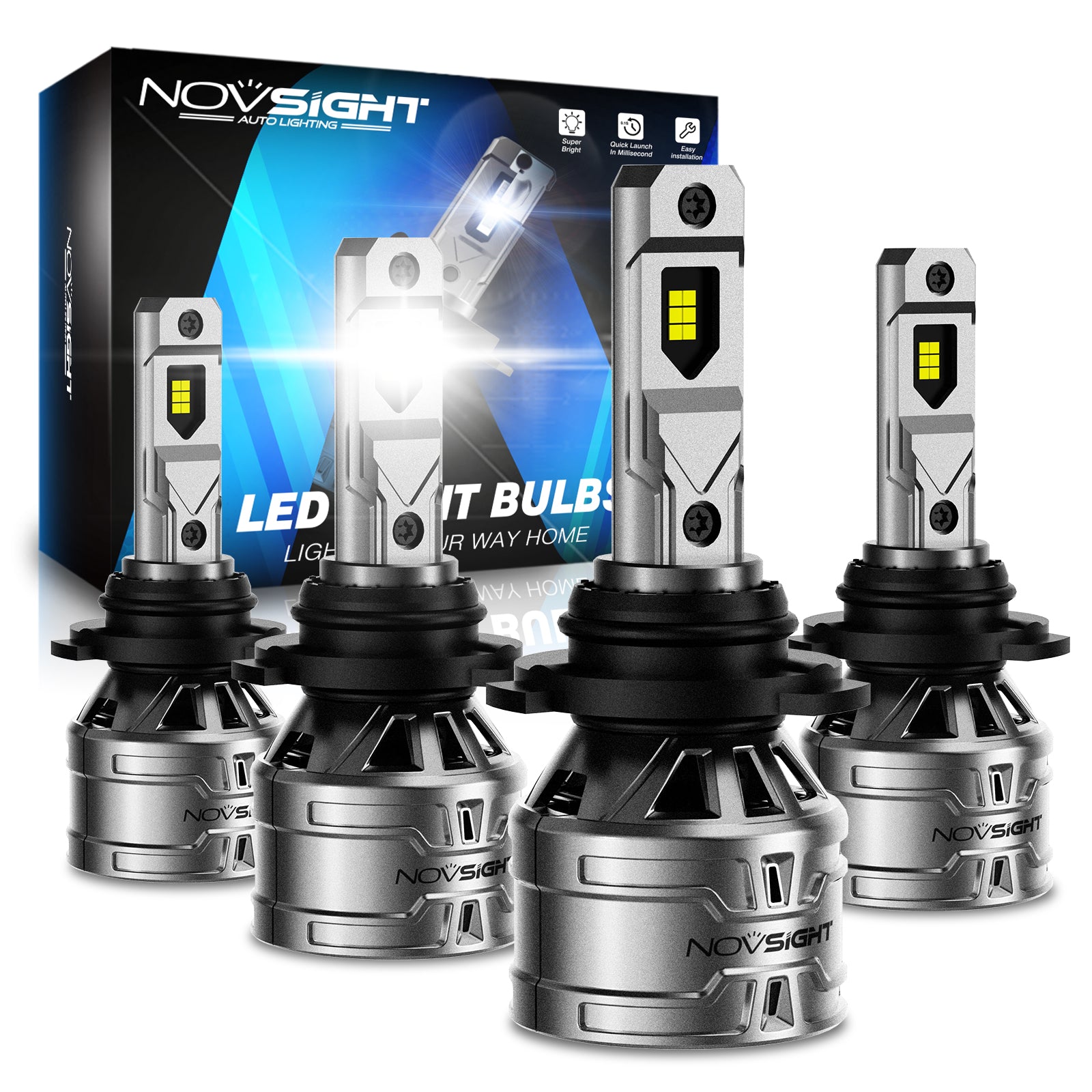 NOVSIGHT H4 HB2 LED Headlight Hi/Lo Beam Car Conversion DRL Bulbs