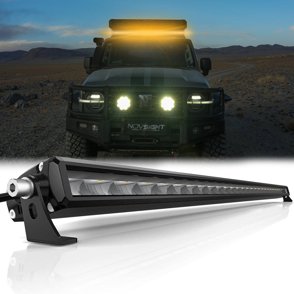 Rock Series Off Road LED Light Bar 50 Inch Single Row Dual Beam White