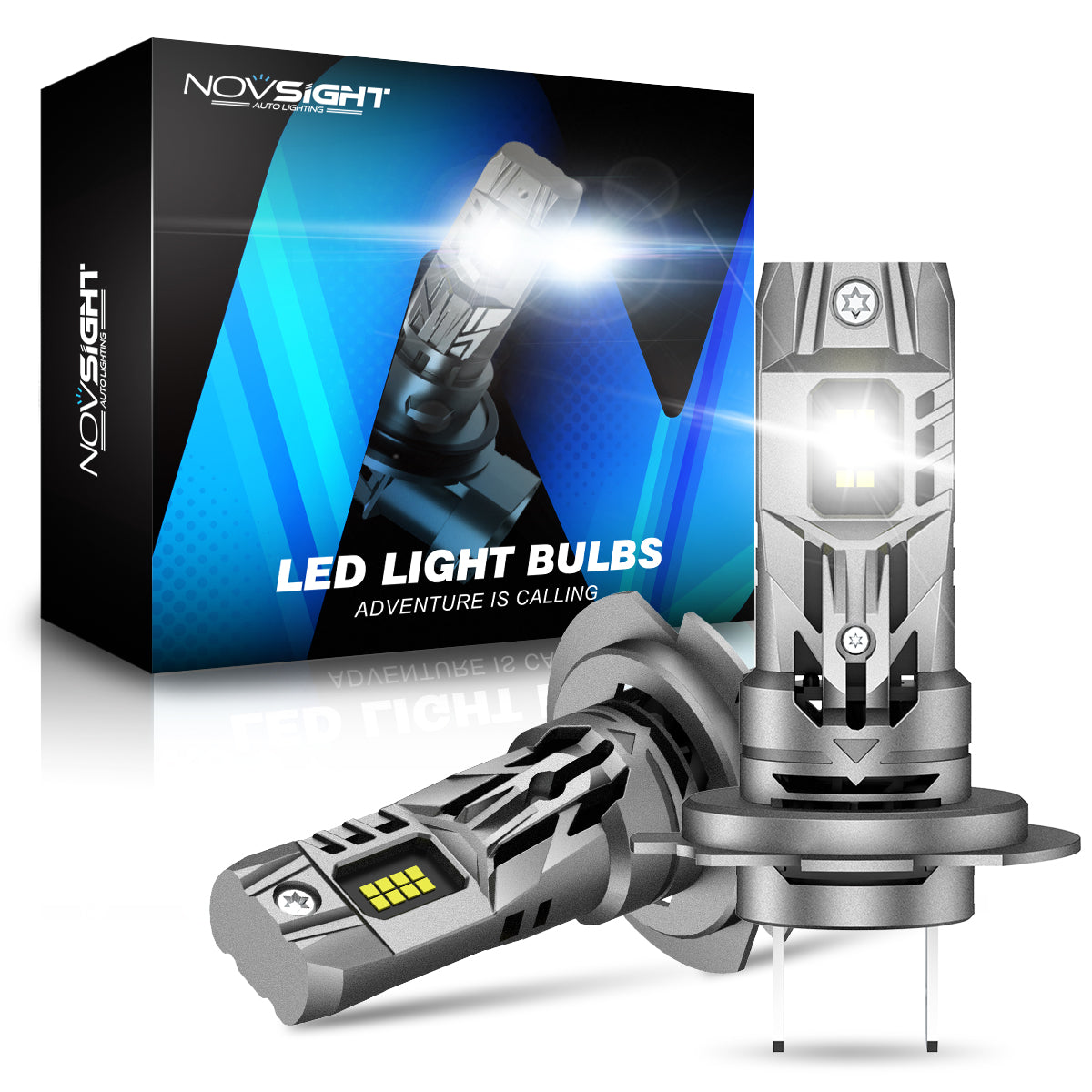 NOVSIGHT 2x H7 Zulassung LED Scheinwerfer 100W 20000LM 6500K Fern