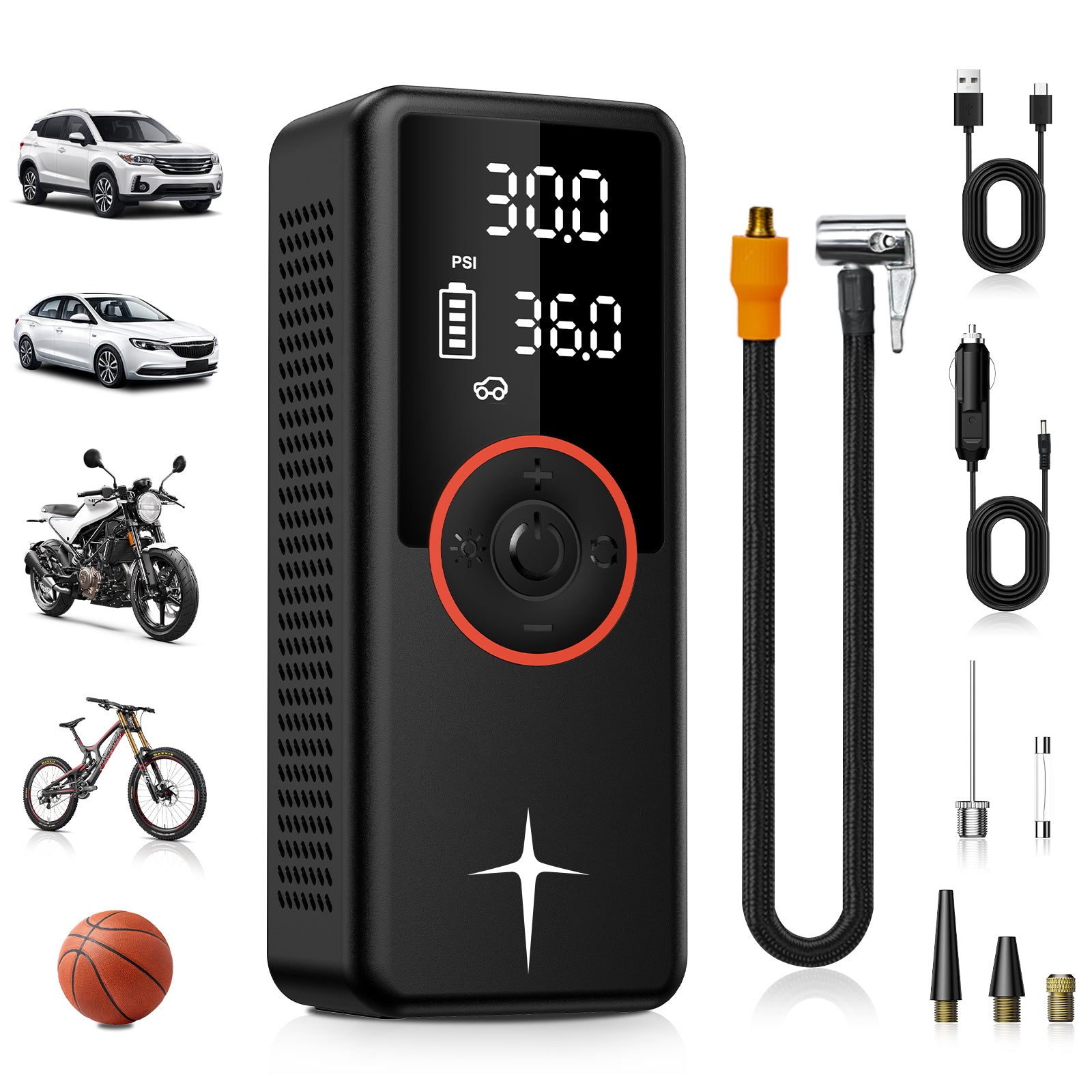 Tire Inflator Portable Air Pump Air Compressor 150PSI for Car