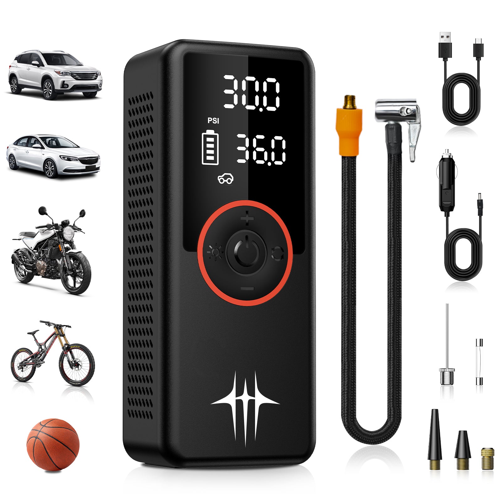 Tire Inflator Portable Air Compressor Tire Air Pump for Car Tires