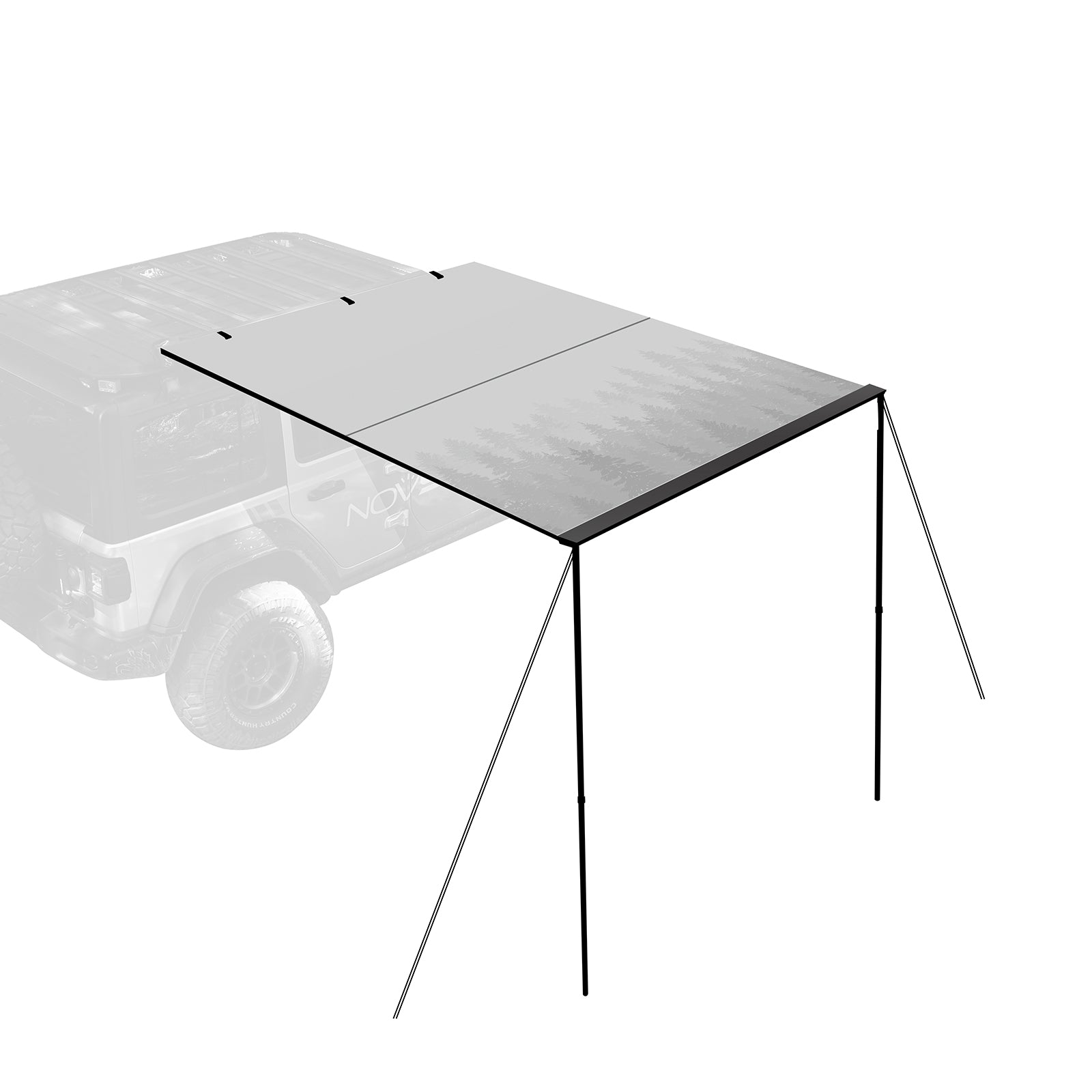 Toldo lateral para coche Novsight, tienda Anti UV para acampar al aire libre, refugio terrestre para JEEP, SUV, furgoneta, remolque