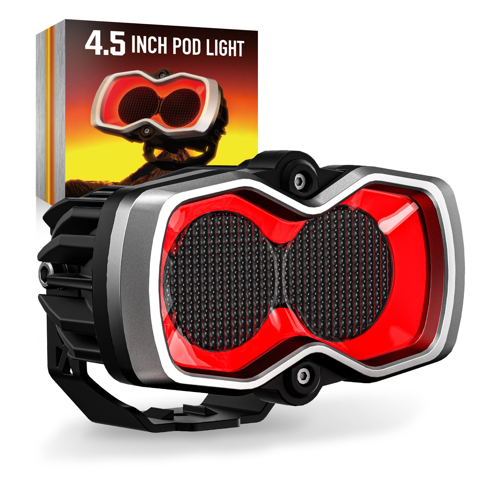 4,5-Zoll-LED-Lichtkapseln der HALO-Serie mit DRL 35 W Twin Light Kit System, Paar