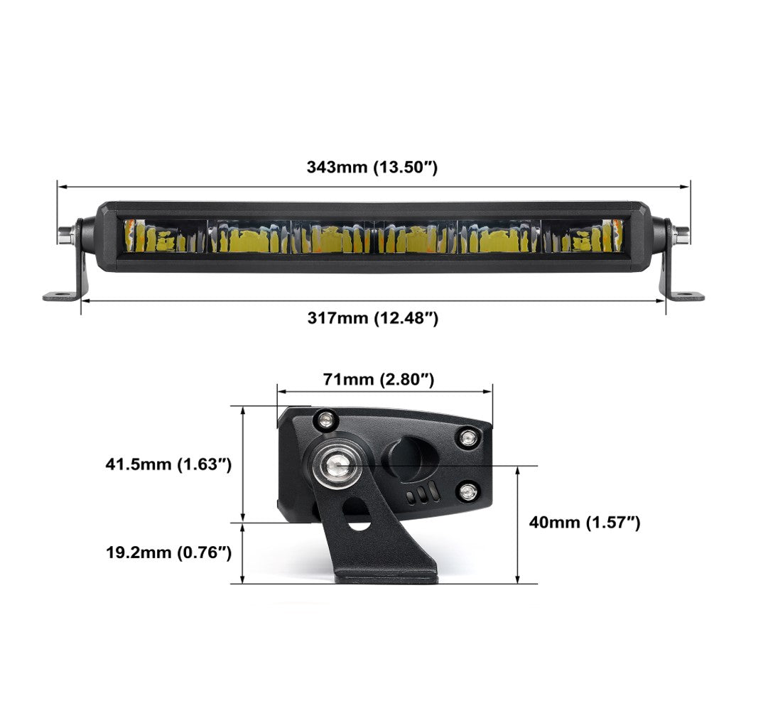 Rock Series Off Road LED Light Bar 12 Inch Single Row High Power Driving Beam with bracket