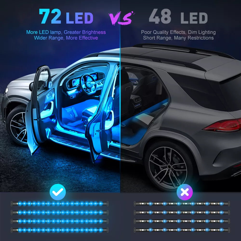 LED Strip Light Car Interior Ambient Lights RGB Multicolor