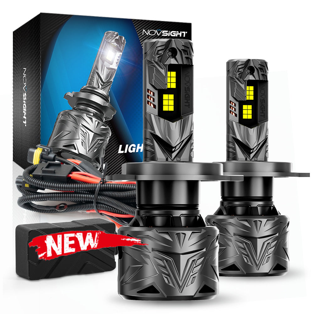 N70-Serie | H4 HB2 9003 LED-Lampen, superhelle Scheinwerfer, 240 W, 50000 lm, 6500 K, Weiß | 2 Lampen 