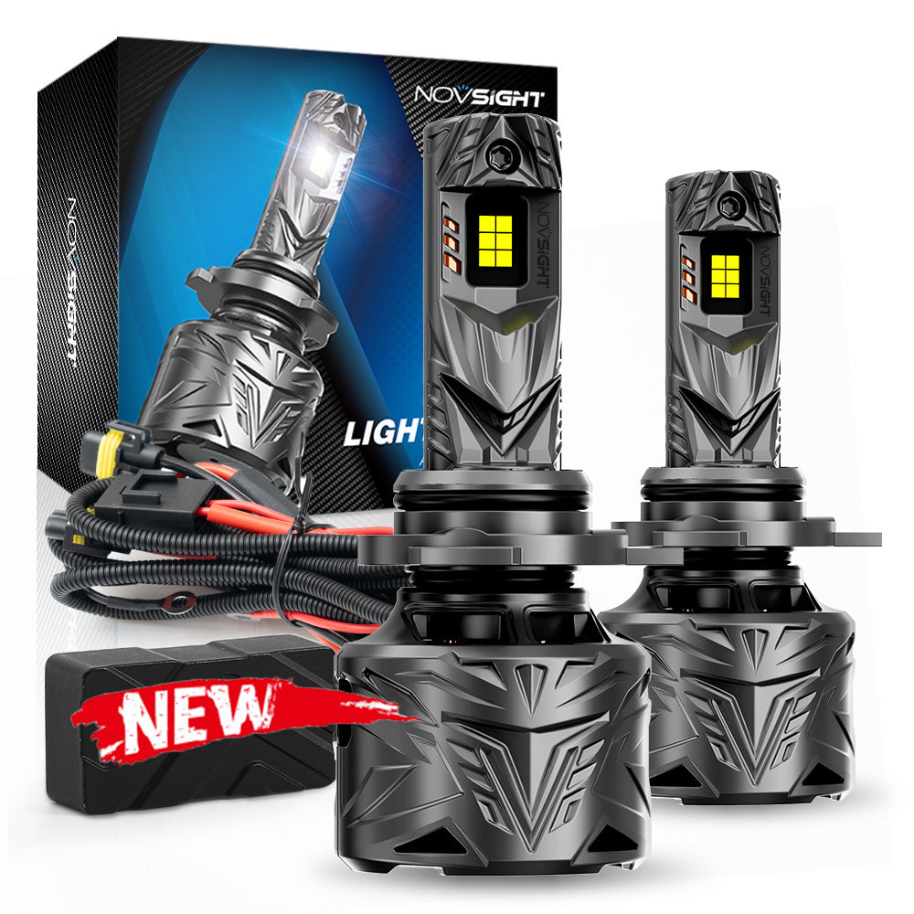 N70-Serie | 9005 HB3 LED-Lampen, superhelle Scheinwerfer, 240 W, 50000 lm, 6500 K, Weiß | 2 Lampen 