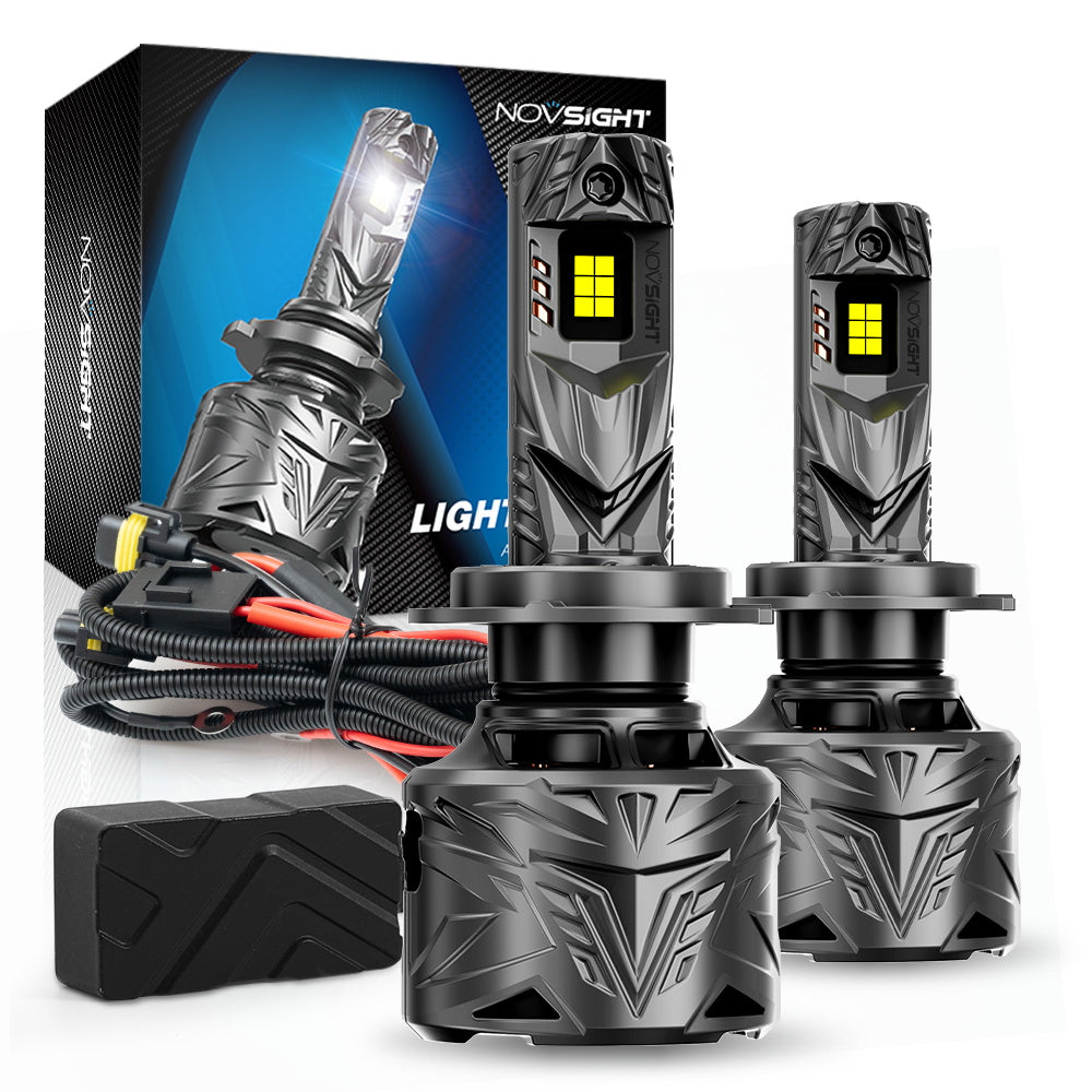 N70-Serie | H4 H7 H11 9005 9006 LED-Lampen, superhelle Scheinwerfer, 240 W, 50000 lm, 6500 K, Weiß | 2 Lampen 