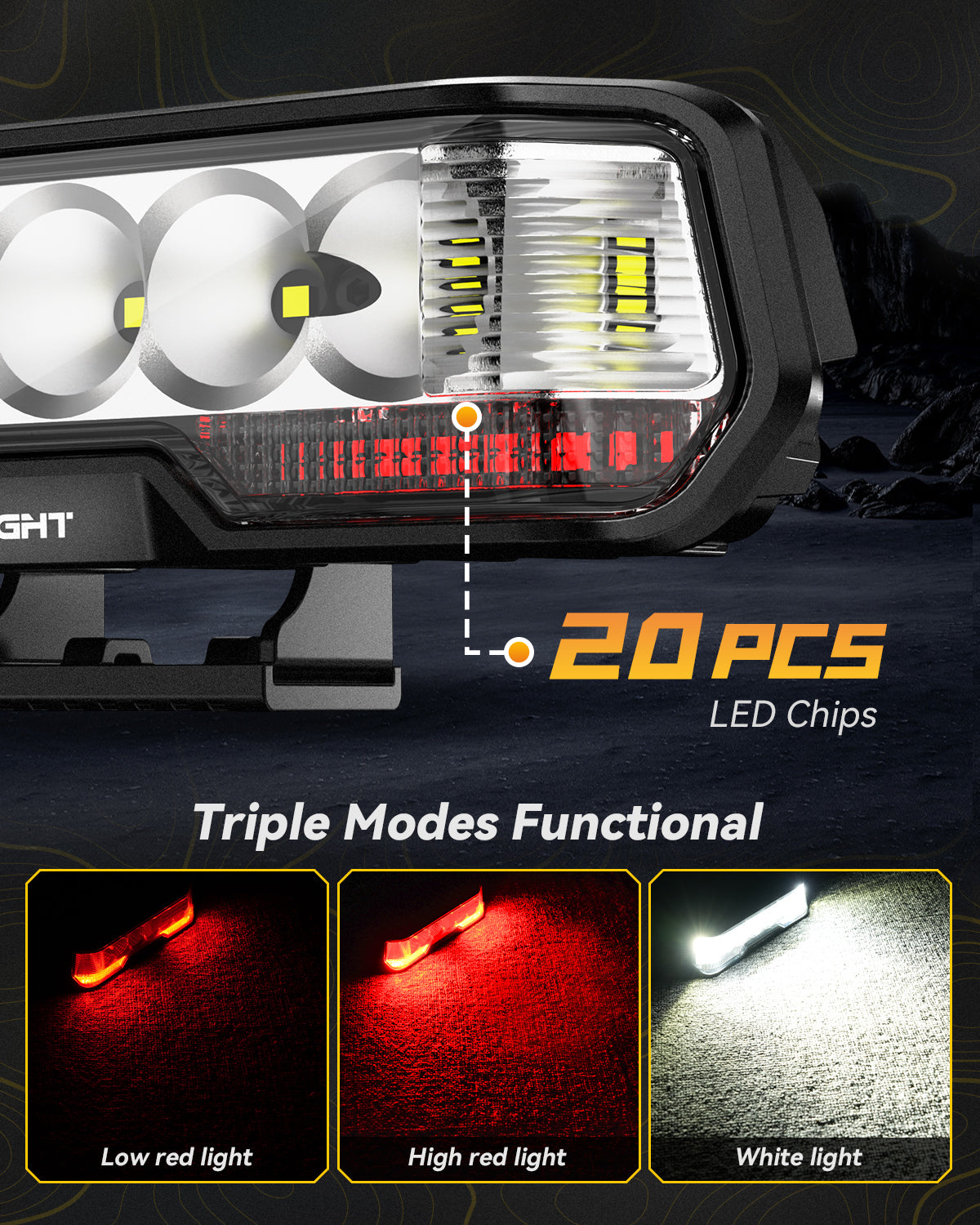 Rock Series | 6 Inch LED Third Brake Light Bar Red White Flood Beam