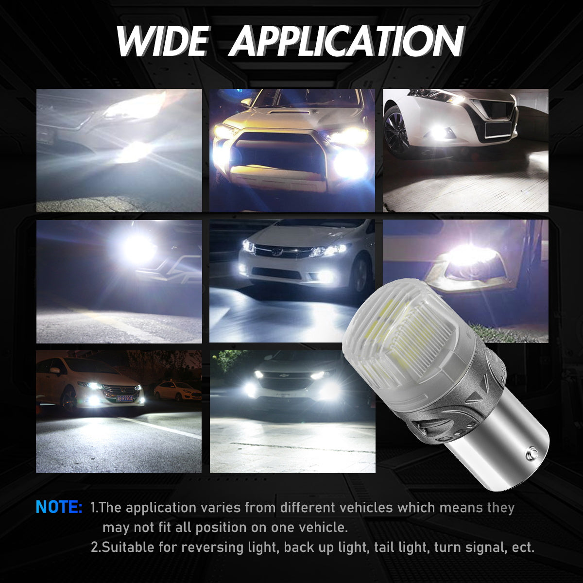 1156 180° P21W BA15S LED Bulbs for Rear Front Sinal Lights DRL White