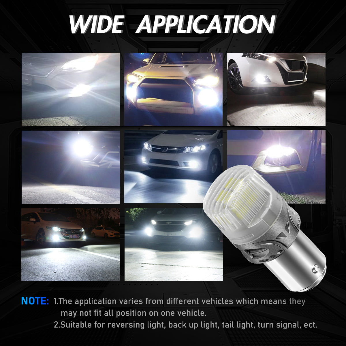 1157 180° P215W BAY15D BA15D LED Bulbs for Rear Front Sinal Lights DRL - White