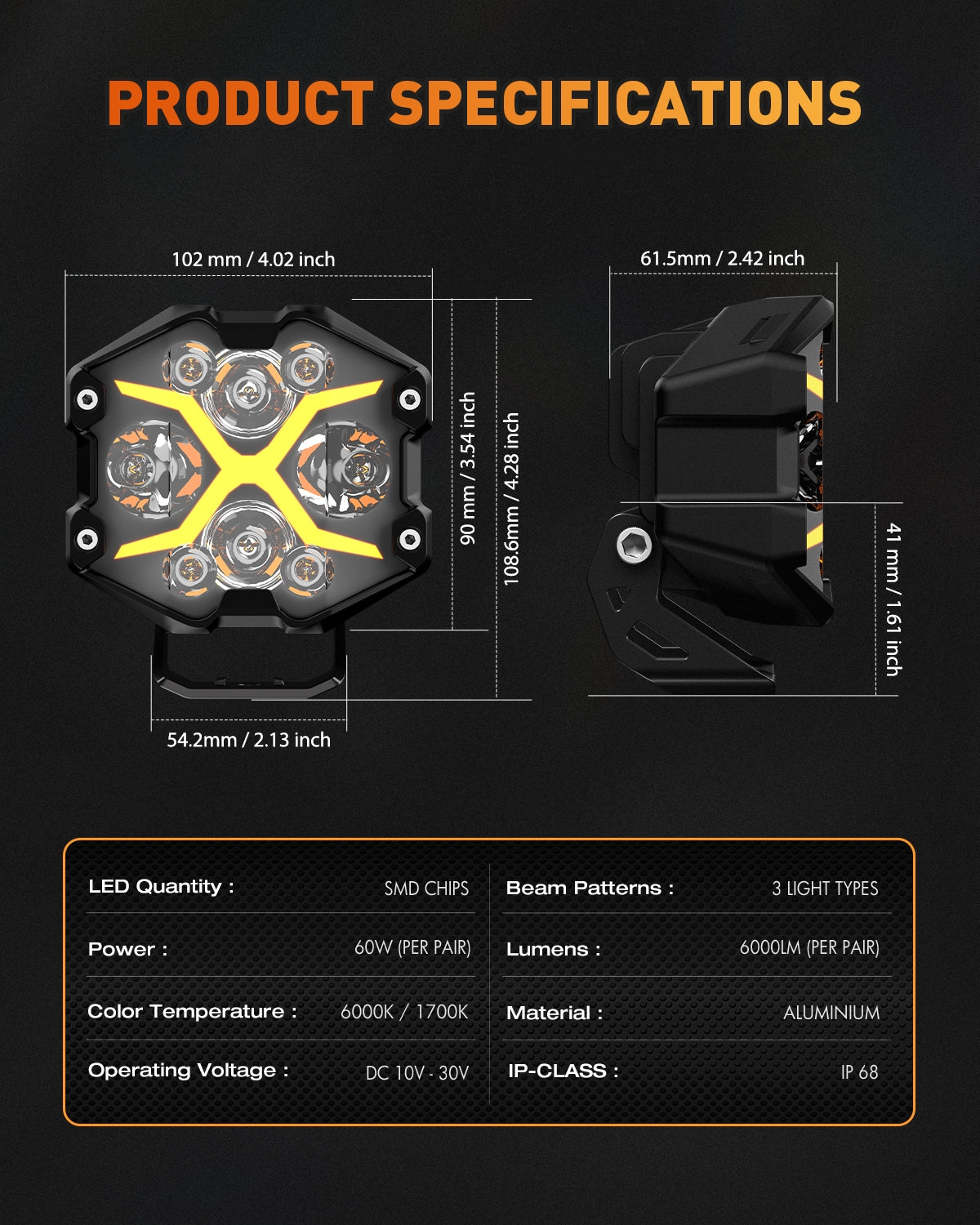 X-Series | 4-inch LED Pod Light X-Line DRL Driving Beam