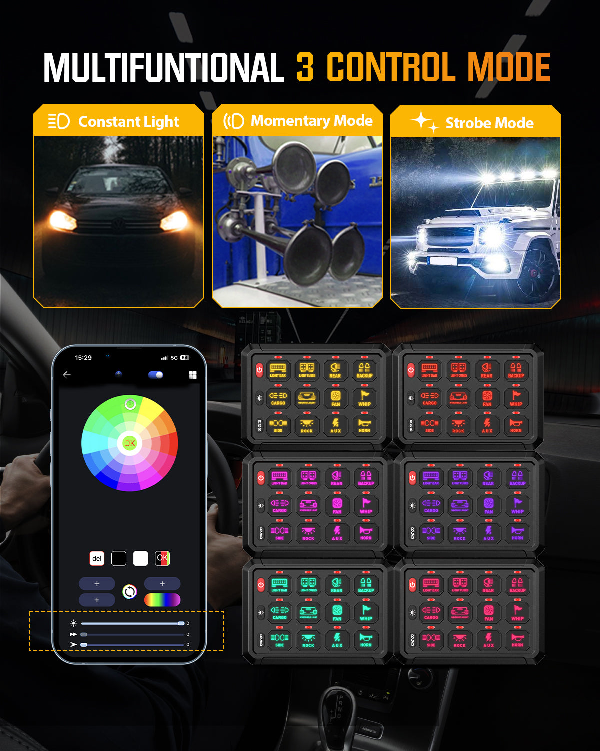 Novsight Bluetooth RGB Switch Panel Kit 8 Gang/12 Gang with App