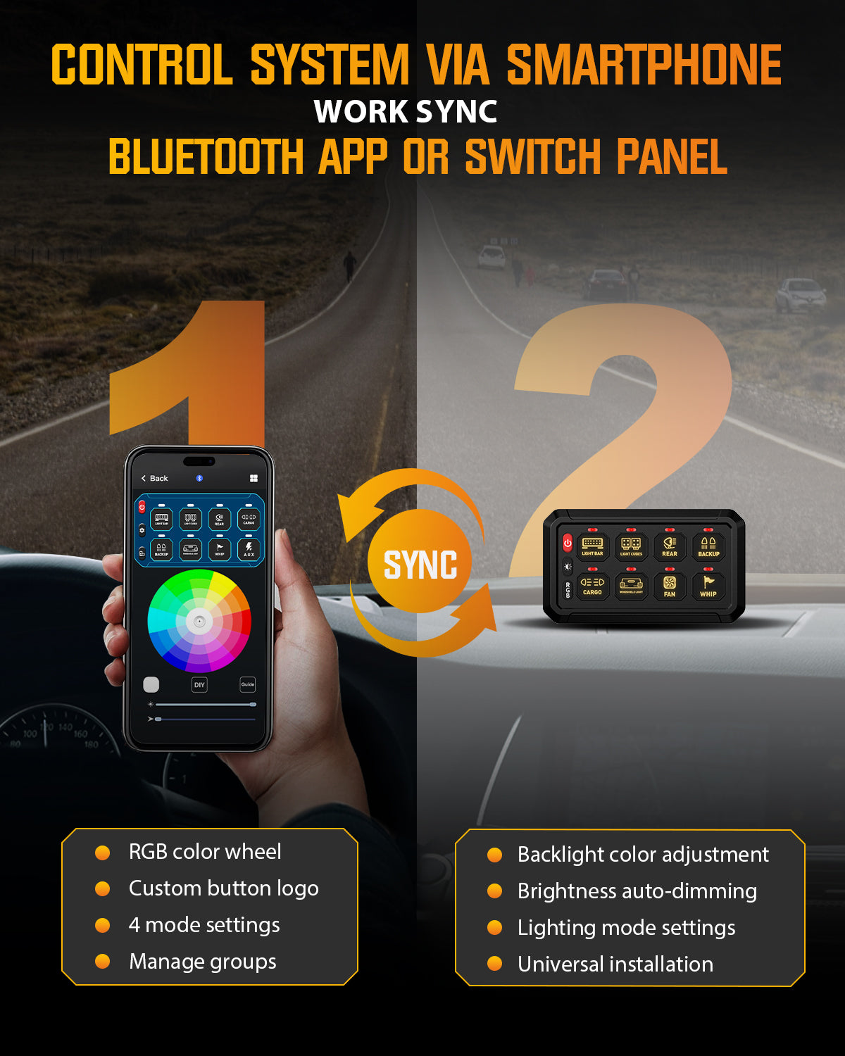 Novsight Bluetooth RGB Switch Panel Kit 8 Gang/12 Gang with App