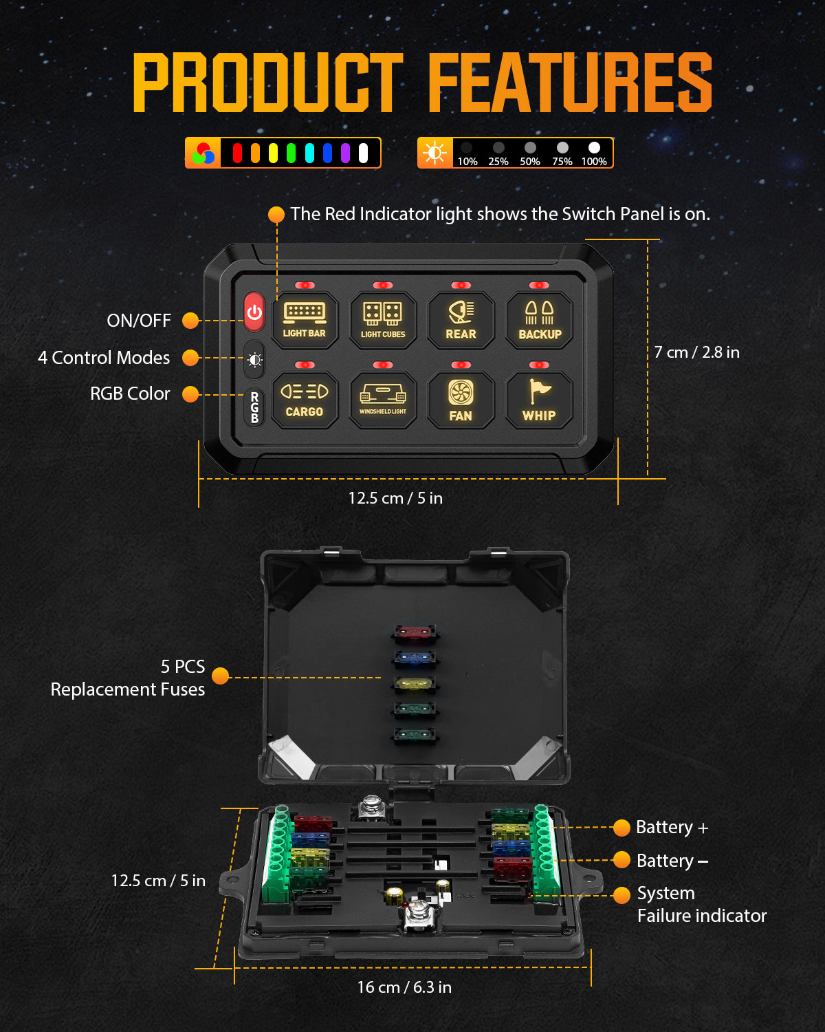 Novsight Bluetooth RGB Switch Panel Kit 8 Gang/12 Gang with App