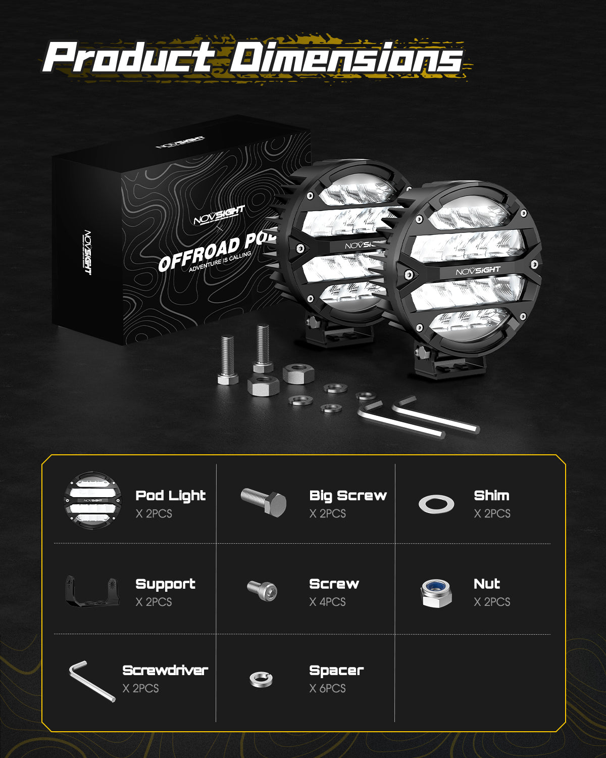 Rock Series | 7-inch LED Pod Round Light Spotlights