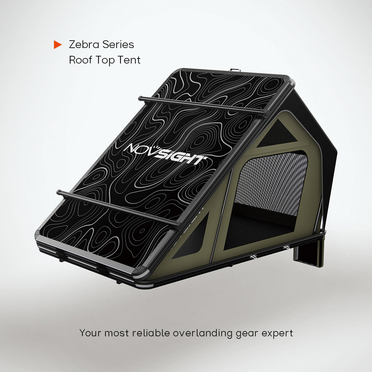 Novsight Rooftop Tent Skynest Hard Shell Overlanding Camping Accommodate  2–3 people for Cars JEEP Trucks and SUVs