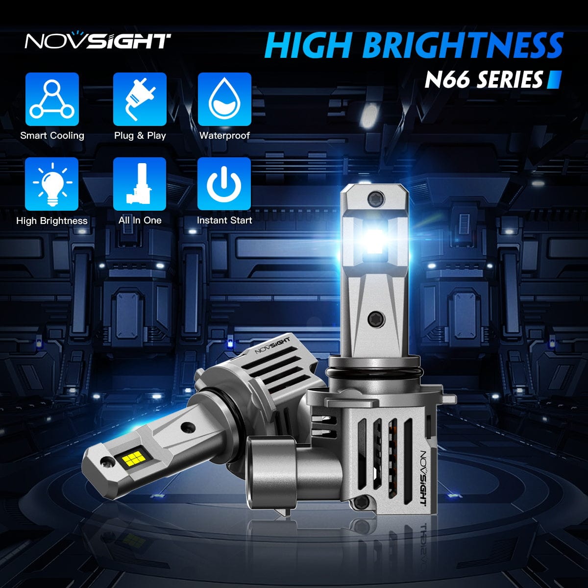 N66 Pro Series Wireless | 9006 HB4 LED Bulbs Perfect Beam 80W 18000LM