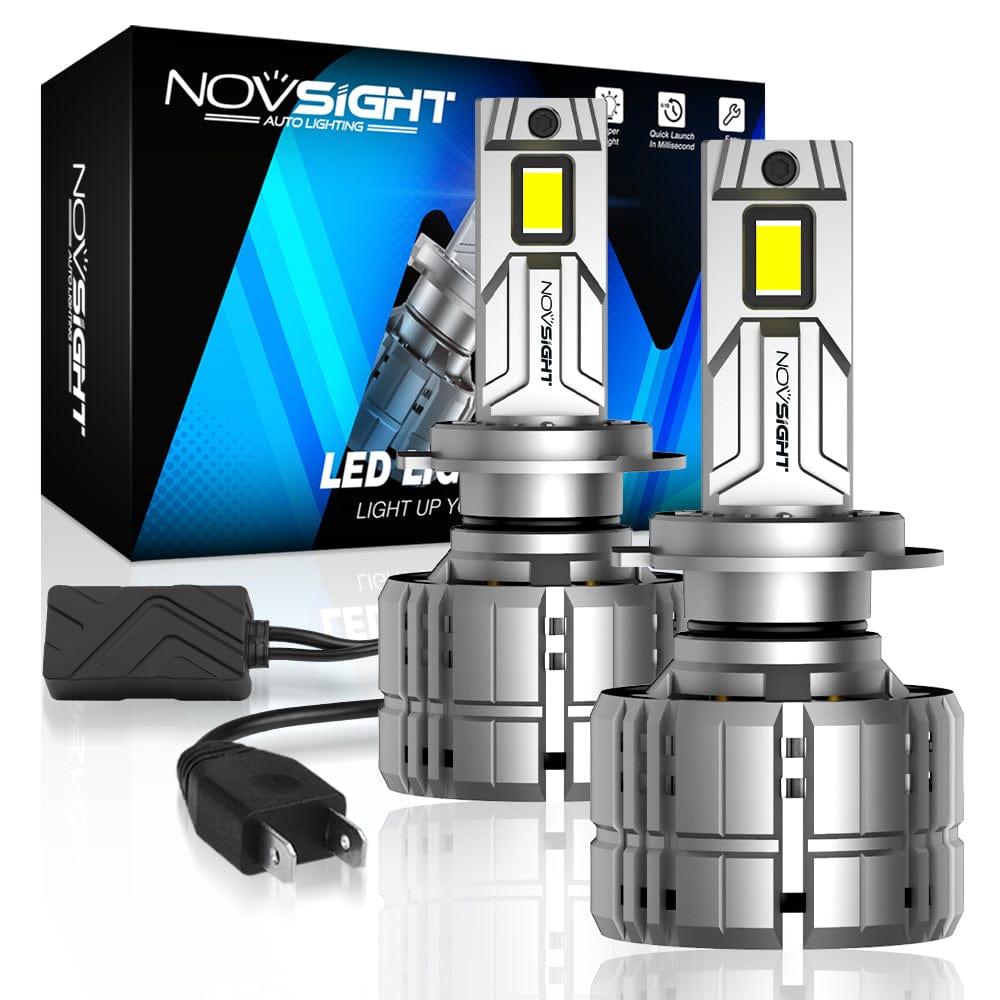 FOCUSYK H7 LED Headlight Bulb, 100W 20000 Lumens Super Bright LED  Headlights Conversion Kit, 6000K Cool White IP68 Waterproof, Upgrade  Decoder Fit